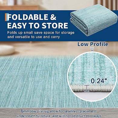 Modern Washable Area Rugs, Non Shedding Stain Resistant Throw Rugs with Rubber Backing
