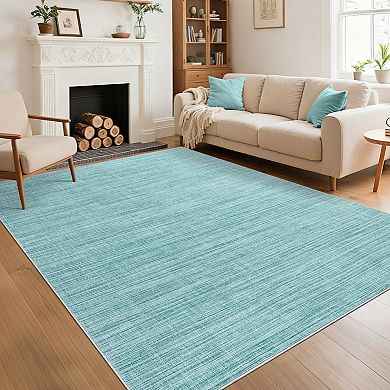 Modern Washable Area Rugs, Non Shedding Stain Resistant Throw Rugs with Rubber Backing