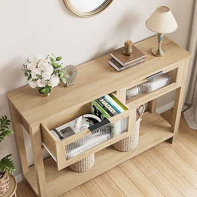 ANIXOL Entryway Console Table with Drawers and Shelf