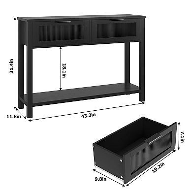 ANIXOL Entryway Console Table with Drawers and Shelf