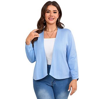 Womens Plus Size Casual Long Sleeve Cardigan Lightweight Open Front Knit Cardigan Sweaters