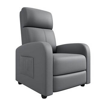 ANIXOL Push-Back Manual Recliner Chair with Adjustable Backrest and Footrest