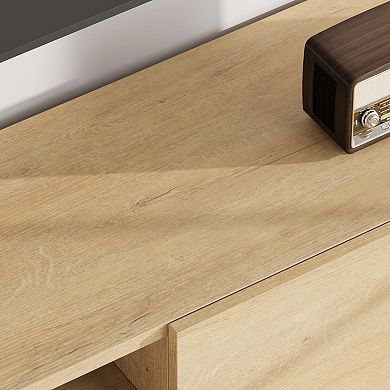 ANIXOL Modern Metal Leg TV Stand with Drawers