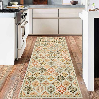 ANIXOL Boho Checkerboard Washable Area Rug