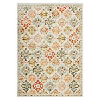 ANIXOL Boho Checkerboard Washable Area Rug