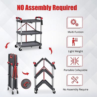 ANIXOL Foldable Rolling Utility Cart