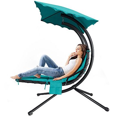 ANIXOL Hanging Chaise Lounger Swing Chair with Canopy