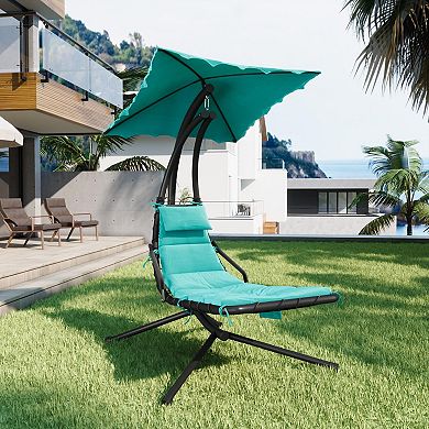 ANIXOL Hanging Chaise Lounger Swing Chair with Canopy