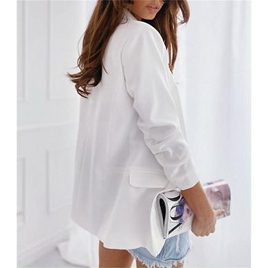 Womens Casual Blazers Open Front Long Sleeve Work Office Suit Jackets Blazer