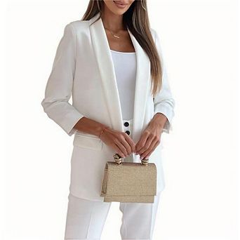 Womens Casual Blazers Open Front Long Sleeve Work Office Suit Jackets Blazer
