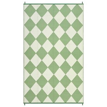 Outdoor Plastic Straw Rug, Waterproof UV Resistant Reversible Patio Rug