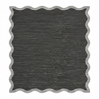 Modern Neutral Scalloped Rug,Non Slip, Soft Non Shedding Floor Covering