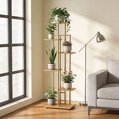 ANIXOL Six Tier Metal Corner Plant Stand for Indoor Outdoor