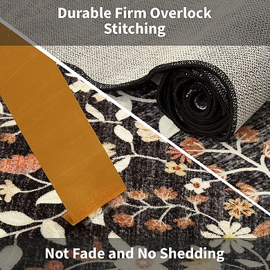 Washable Ultra Soft Large Carpet, Non-Slip/Shedding Low Pile, for Home Office Decor