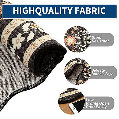 Washable Ultra Soft Large Carpet, Non-Slip/Shedding Low Pile, for Home Office Decor