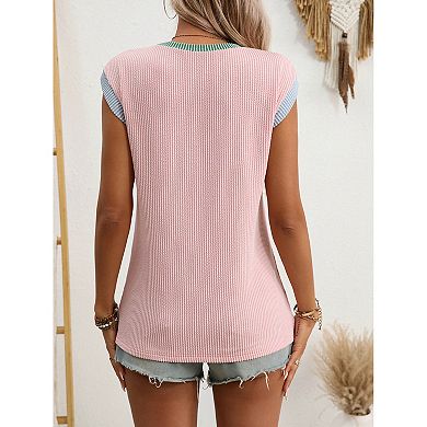 Summer Tops for Women Cap Sleeve Casual Loose Blouse Comfy Basic Top Shirts