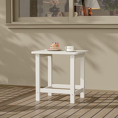 ANIXOL Square HDPE Outdoor Side Table, Heavy-Duty Weather Resistant Patio End Table