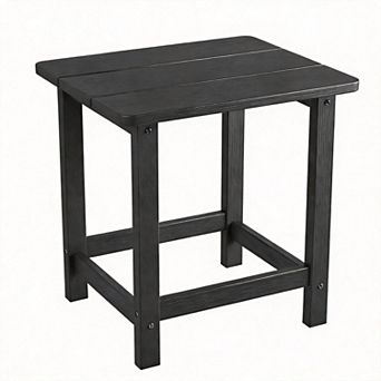ANIXOL Square HDPE Outdoor Side Table, Heavy-Duty Weather Resistant Patio End Table