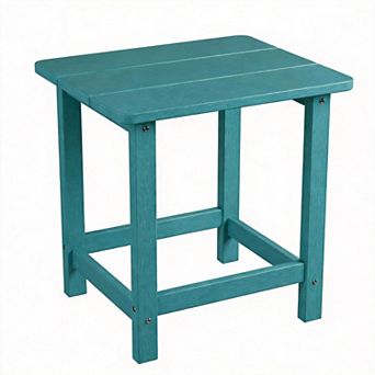 ANIXOL Square HDPE Outdoor Side Table, Heavy-Duty Weather Resistant Patio End Table