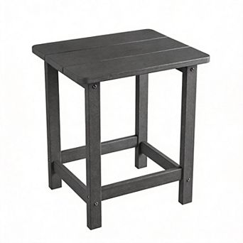 ANIXOL Square HDPE Outdoor Side Table, Heavy-Duty Weather Resistant Patio End Table