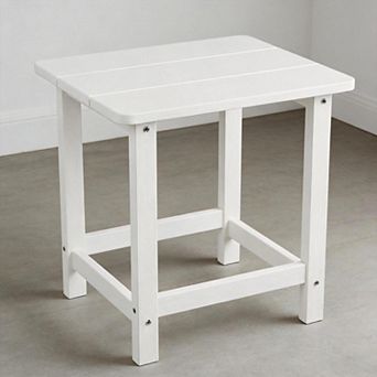 ANIXOL Square HDPE Outdoor Side Table, Heavy-Duty Weather Resistant Patio End Table