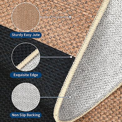 ANIXOL Easy-Care Checkered Jute Rug