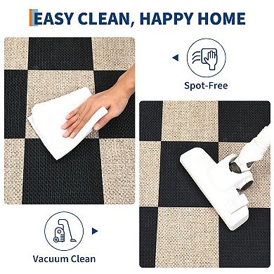 ANIXOL Easy-Care Checkered Jute Rug