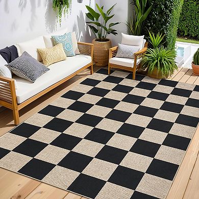 ANIXOL Easy-Care Checkered Jute Rug