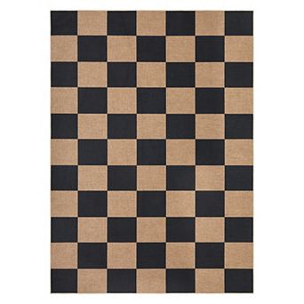 ANIXOL Easy-Care Checkered Jute Rug