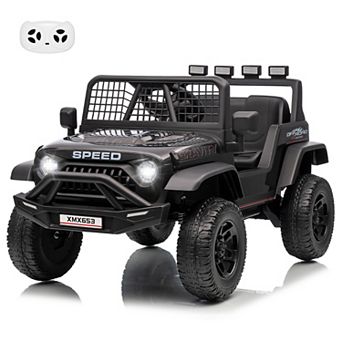 ANIXOL 12V Kids Ride-On Jeep with Parent Remote, Lights and Music