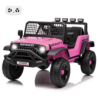 ANIXOL 12V Kids Ride-On Jeep with Parent Remote, Lights and Music