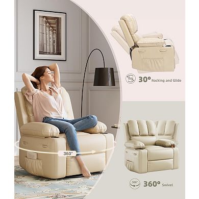 ANIXOL Swivel Rocker Recliner Chair with Heating and Massage
