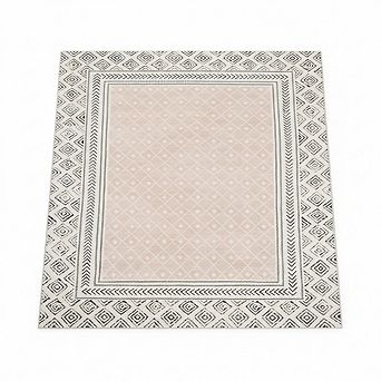 Washable Area Rug,Border Geometric Rug,Non Slip Soft Ultra Thin Area Rug