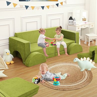 ANIXOL Modular Kids Play Sofa, Foam Floor Couch with Washable Covers