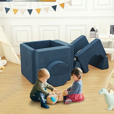 ANIXOL Modular Kids Play Sofa, Foam Floor Couch with Washable Covers