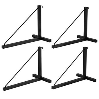 ANIXOL 4-Pack Heavy-Duty Black Steel Mounting Brackets