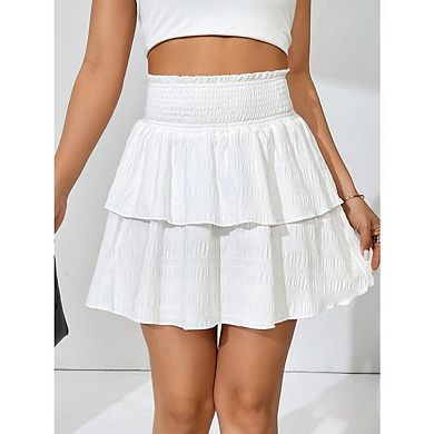 Women Flowy Ruffle High Waisted Teen Gilrs Skirts