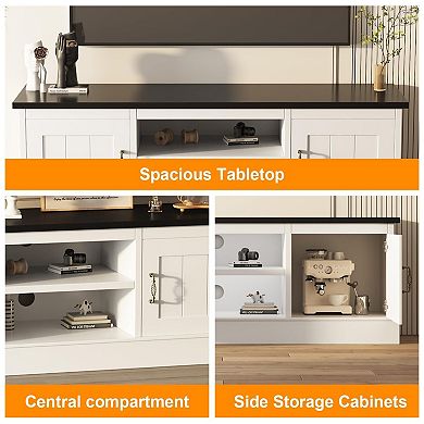 ANIXOL Modern TV Stand with Cabinets and Shelves