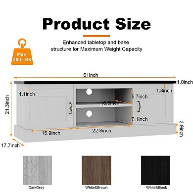 ANIXOL Modern TV Stand with Cabinets and Shelves