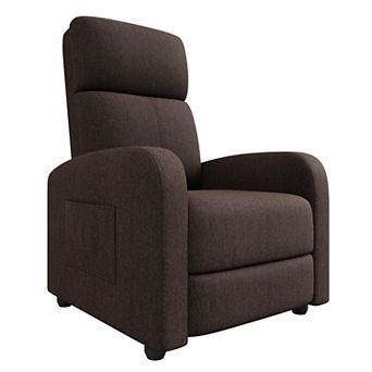 ANIXOL Push-Back Manual Recliner Chair with Side Pocket and Padded Cushions