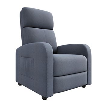 ANIXOL Push-Back Manual Recliner Chair with Side Pocket and Padded Cushions