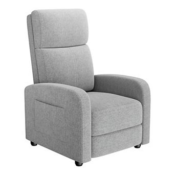ANIXOL Push-Back Manual Recliner Chair with Side Pocket and Padded Cushions