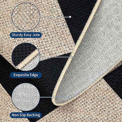 ANIXOL Easy-Care Checkered Jute Rug