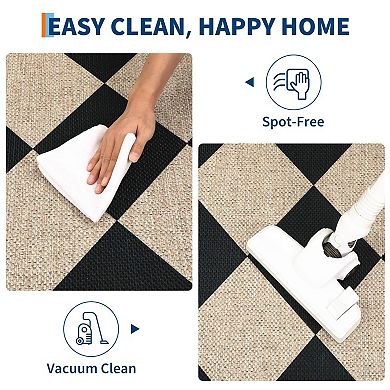 ANIXOL Easy-Care Checkered Jute Rug