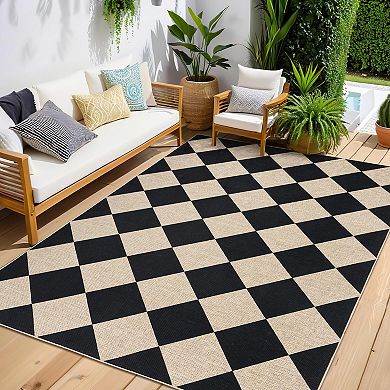 ANIXOL Easy-Care Checkered Jute Rug