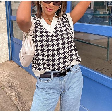 Women's Oversized V Neck Knit Sweater Vest Tunic Sleeveless Pullover Top