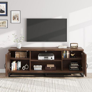 ANIXOL Mid Century TV Stand with Adjustable Shelves