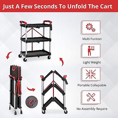 ANIXOL Collapsible Rolling Utility Cart