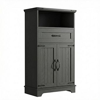 ANIXOL Farmhouse Freestanding Storage Cabinet with Doors, Drawer and Open Shelf