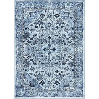 Entryway Runner Rug Washable Vintage Low Pile Lightweight Stain Resistant Carpet
